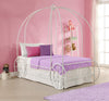 Carriage Metal Canopy Bed Frame - White - Twin