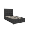 Cambridge Upholstered Bed with Gas Lift Up Storage - Black - Twin
