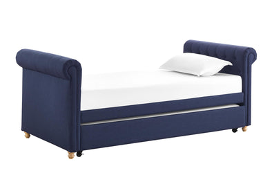 DHP Sophia Upholstered Daybed and Trundle, Navy Linen - Navy - Twin