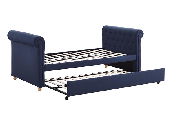 DHP Sophia Upholstered Daybed and Trundle, Navy Linen - Navy - Twin