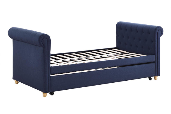 DHP Sophia Upholstered Daybed and Trundle, Navy Linen - Navy - Twin