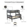 Airlie Wood Bunk Bed - Slate Gray - Twin-Over-Full