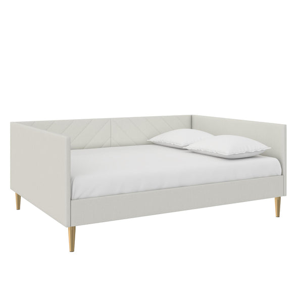 Alicent Mid-Century Upholstered Daybed Frame - Light Gray - Full