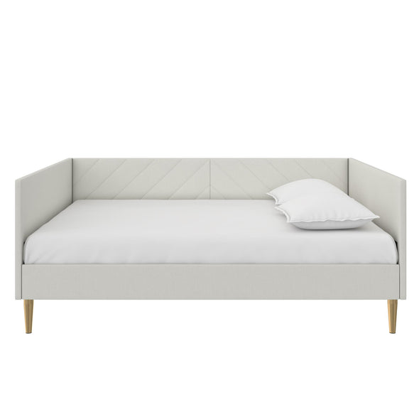 Alicent Mid-Century Upholstered Daybed Frame - Light Gray - Full