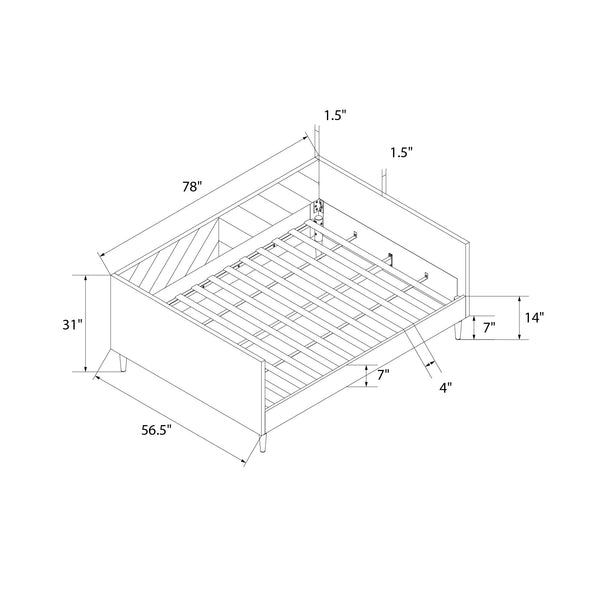Alicent Mid-Century Upholstered Daybed Frame - Light Gray - Full