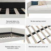 Alicent Mid-Century Upholstered Daybed Frame - Light Gray - Full