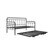 Locky Metal Daybed with Pop Up Trundle Bed - Black - Twin-Over-Twin