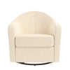 Gentle Swivel Curved Accent Chair - Ivory Boucle