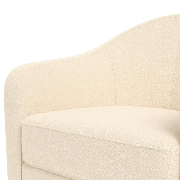 Gentle Swivel Curved Accent Chair - Ivory Boucle