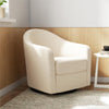 Gentle Swivel Curved Accent Chair - Ivory Boucle