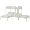 Casey Kids' L-Shaped Corner Triple Bunk Bed - White - Twin