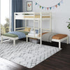 Casey Kids' L-Shaped Corner Triple Bunk Bed - White - Twin