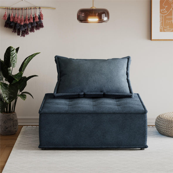 Paloma Upholstered Single Sofa Chair - Navy - 1-Seater