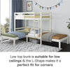 Casey Kids' L-Shaped Corner Triple Bunk Bed - White - Twin