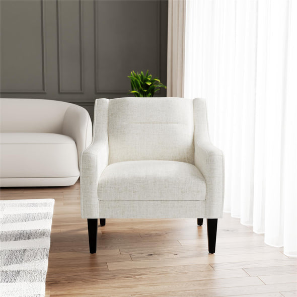 Eleanor Upholstered Accent Chair - Beige - 1-Seater