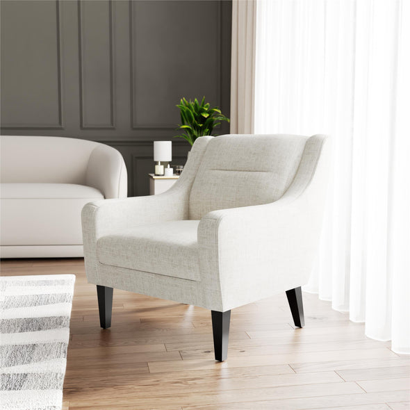 Eleanor Upholstered Accent Chair - Beige - 1-Seater