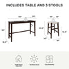 Dallon Sofa Table with 3 Stools and USB Charger - Espresso