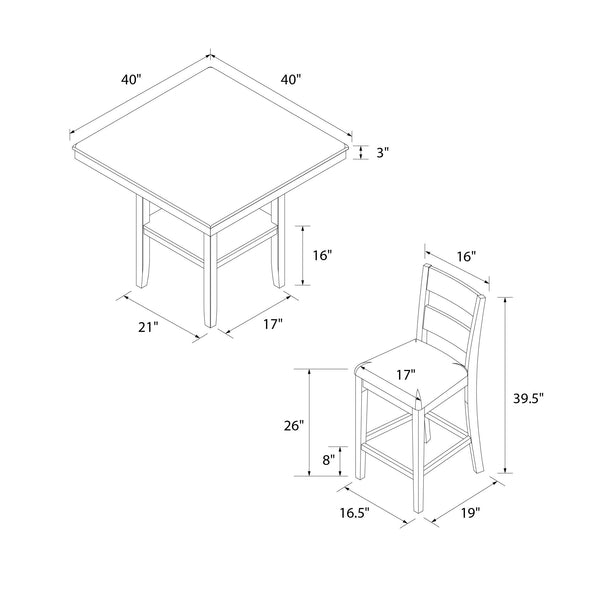 Jerrie 5-Piece Counter Height Dining Set - Espresso