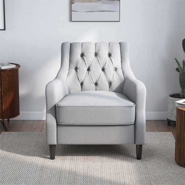 Lannon Upholstered Accent Chair - Light Gray - 1-Seater