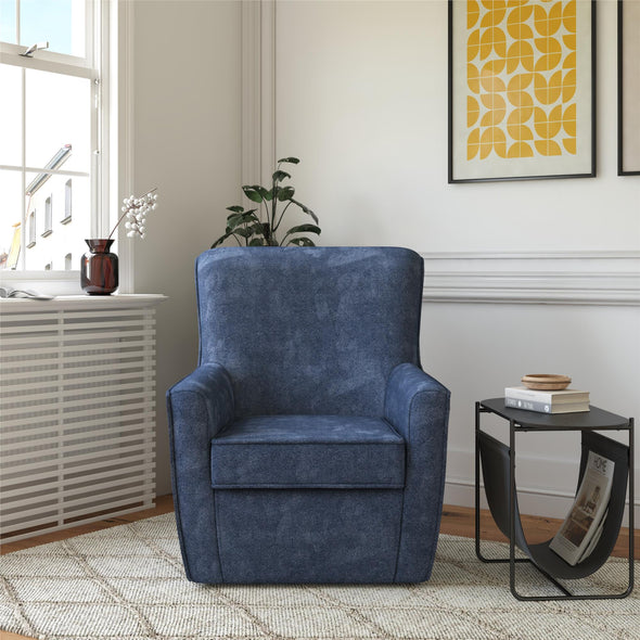 Binx Swivel Accent Chair - Navy - 1-Seater