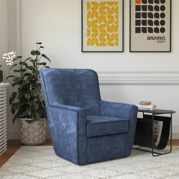 Binx Swivel Accent Chair - Navy - 1-Seater