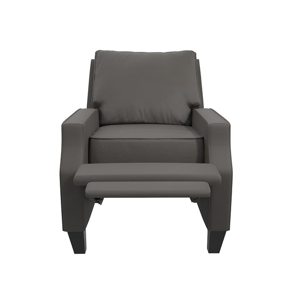 Randen Pushback Recliner, Living Room Chair - Charcoal - 1-Seater