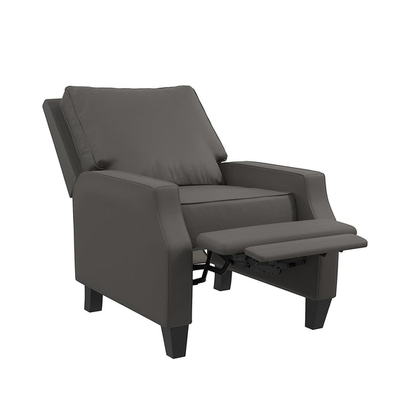 Randen Pushback Recliner, Living Room Chair - Charcoal - 1-Seater