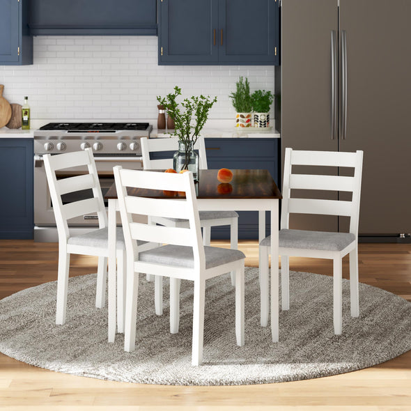 Reila 5-Piece Wood Dining Room Table Set for 4 - White