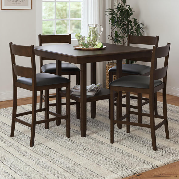 Jerrie 5-Piece Counter Height Dining Set - Espresso