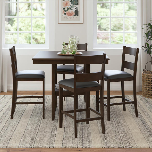 Jerrie 5-Piece Counter Height Dining Set - Espresso