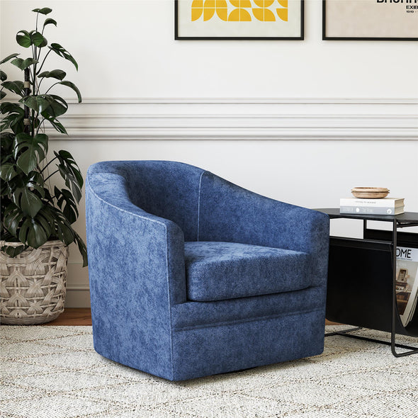 Remily Swivel Accent Chair - Navy - 1-Seater