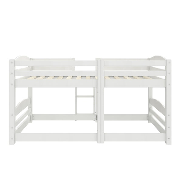 Birley Low Wood Bunk Bed for Kids - White - Twin-Over-Twin