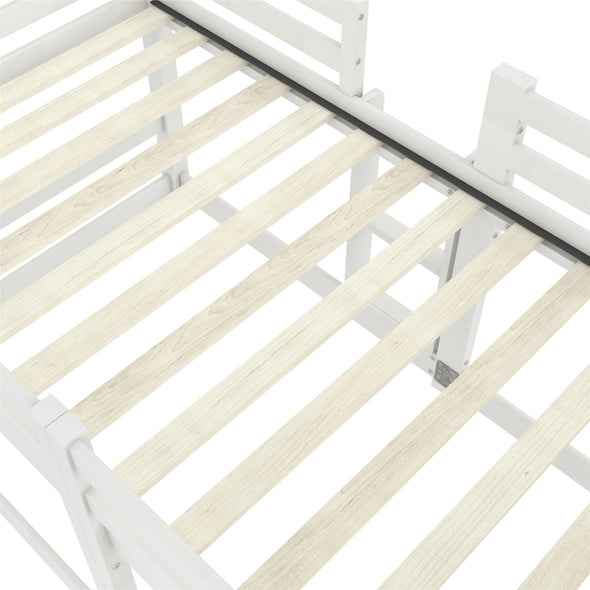 Birley Low Wood Bunk Bed for Kids - White - Twin-Over-Twin