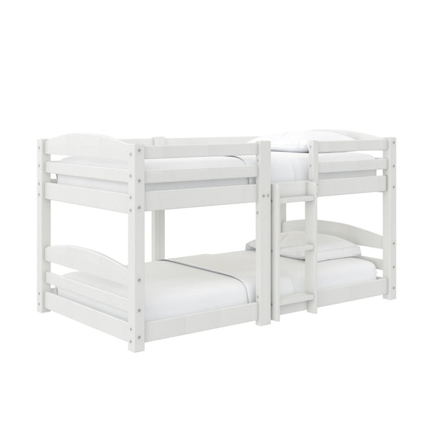 Birley Low Wood Bunk Bed for Kids - White - Twin-Over-Twin