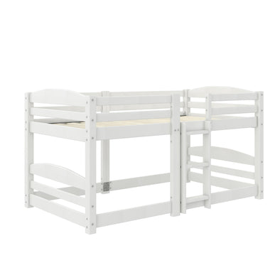 Birley Low Wood Bunk Bed for Kids - White - Twin-Over-Twin