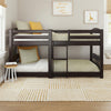 Birley Low Wood Bunk Bed for Kids - Espresso - Twin-Over-Twin