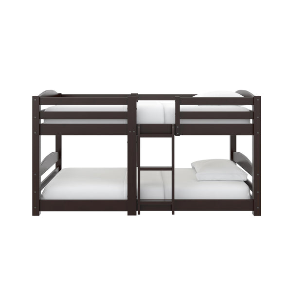 Birley Low Wood Bunk Bed for Kids - Espresso - Twin-Over-Twin