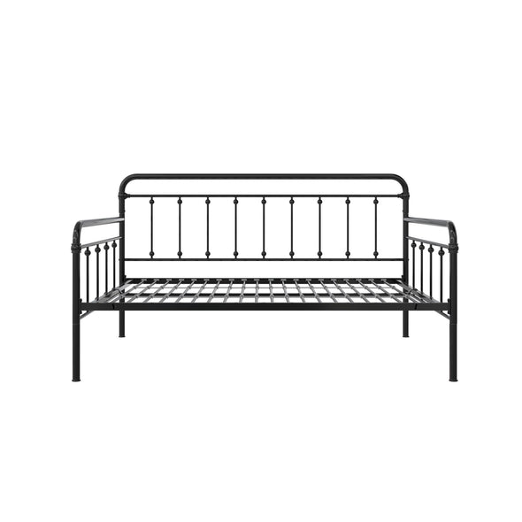 Locky Metal Daybed with Pop Up Trundle Bed - Black - Full