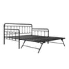 Locky Metal Daybed with Pop Up Trundle Bed - Black - Full