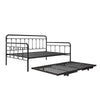 Locky Metal Daybed with Pop Up Trundle Bed - Black - Full