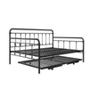 Locky Metal Daybed with Pop Up Trundle Bed - Black - Full