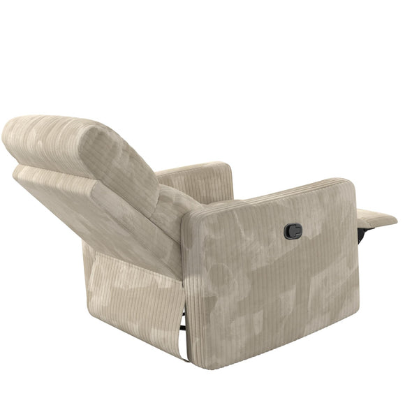 Lukas Swivel Recliner Chair - Cream - 1-Seater