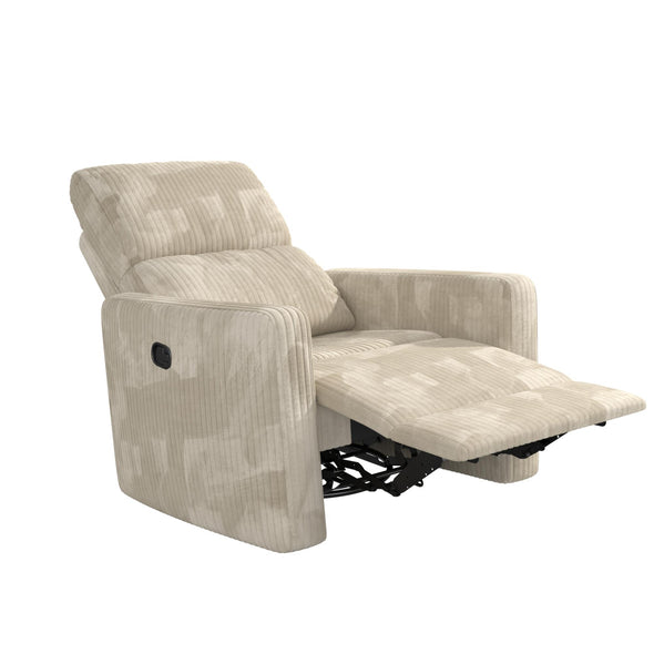 Lukas Swivel Recliner Chair - Cream - 1-Seater