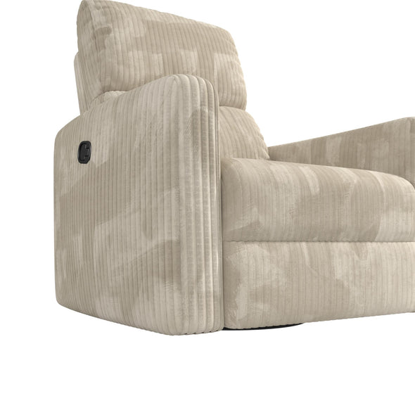 Lukas Swivel Recliner Chair - Cream - 1-Seater