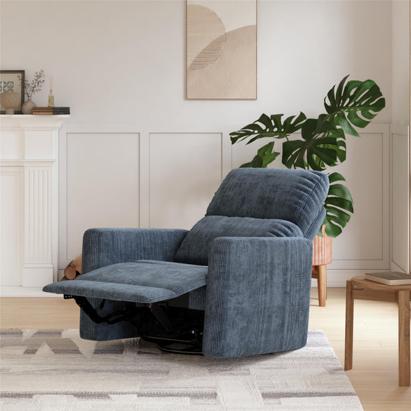 Lukas Swivel Recliner Chair - Blue - 1-Seater