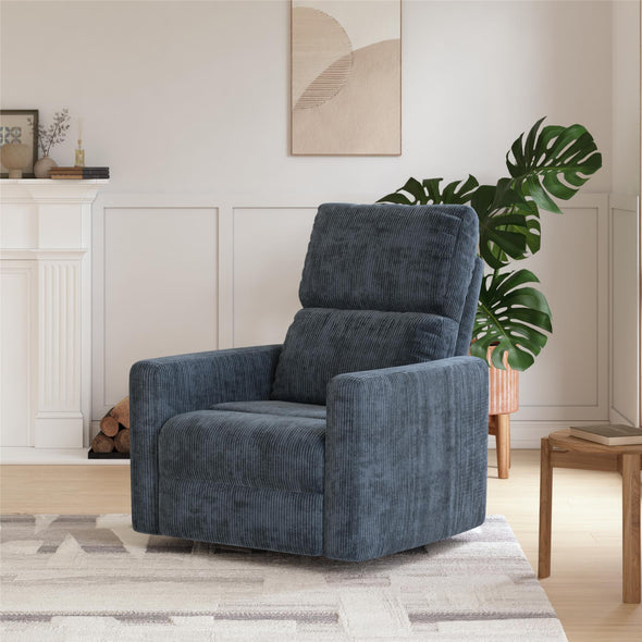 Lukas Swivel Recliner Chair - Blue - 1-Seater