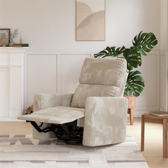 Lukas Swivel Recliner Chair - Cream - 1-Seater