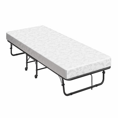 Folding Guest Bed with 4 Inch Mattress - Black - Twin