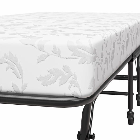 Folding Guest Bed with 4 Inch Mattress - Black - Twin