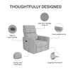 Lukas Swivel Recliner Chair - Light Gray - 1-Seater